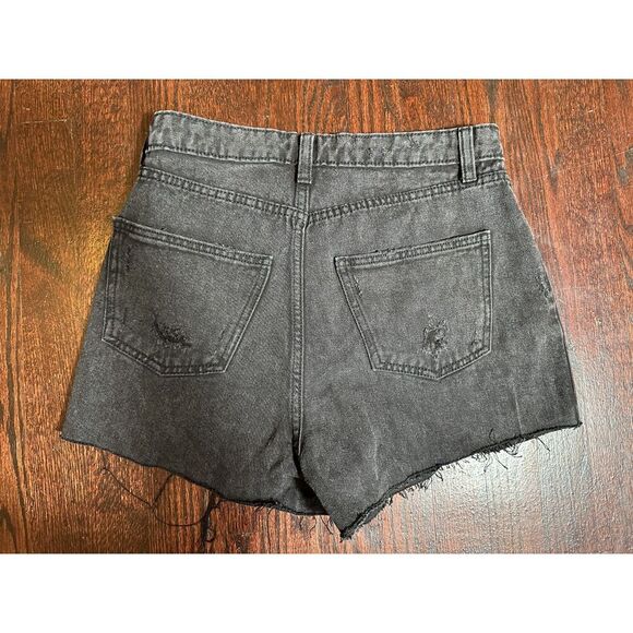 Wild Fable Super High Rise Cut Off Shorts Black Denim Size 4 - Picture 4 of 11